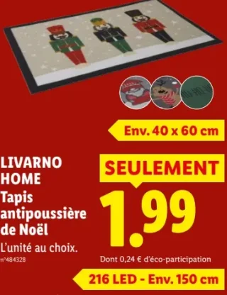 LIVARNO HOME Tapis antipoussière de Noël