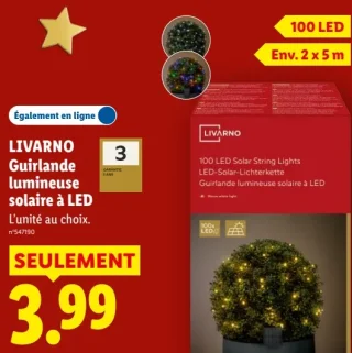 LIVARNO Guirlande lumineuse solaire à LED