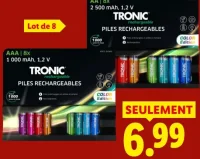 Piles rechargeables lot de 8 TRONIC