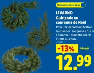 LIVARNO Guirlande ou couronne de Noël
