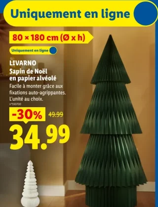 LIVARNO Sapin de Noël en papier alvéolé