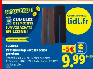 Pantalon large en tissu scuba premium ESMARA