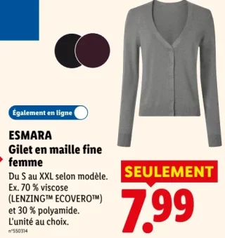 Gilet en maille fine femme ESMARA