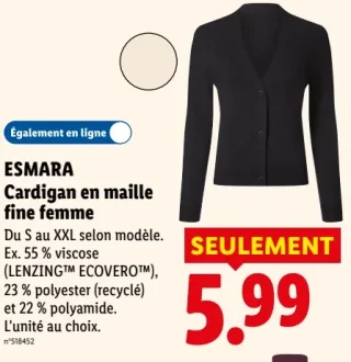 Cardigan en maille fine femme ESMARA
