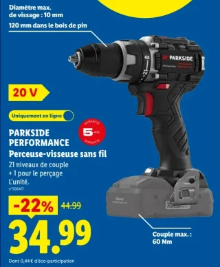 Perceuse-visseuse sans fil Parkside Performance