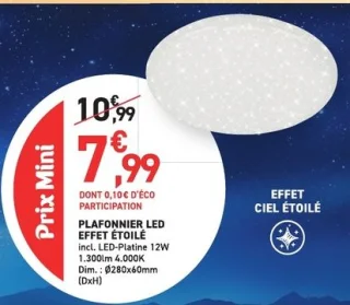 Plafonnier LED Effet Étoilé incl. LED-Platine 12W