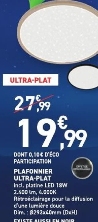 Plafonnier Ultra-Plat