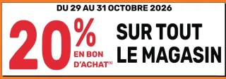 20% en bon d'achat sur tout le magasin Brico E.Leclerc