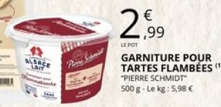 Garniture pour Tartes Flambées Pierre Schmidt