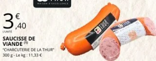 Saucisse de Viande Charcuterie de la Thur