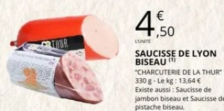Saucisse de Lyon Biseau Charcuterie de la Thur