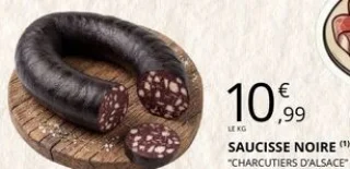Saucisse Noire Charcutiers d'Alsace