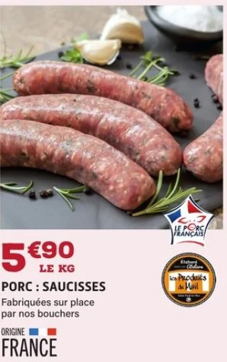 PORC : SAUCISSES