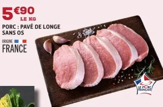 PORC : PAVÉ DE LONGE SANS OS