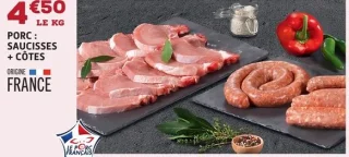 PORC : SAUCISSES + CÔTES
