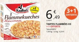 Tartes flambées x3 + 1 offerte Kauffer's