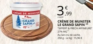 Crème de Munster Le Grand Sapin Siffert & Frech Affineurs