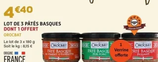 Lot de 3 pâtés basques Orocbat