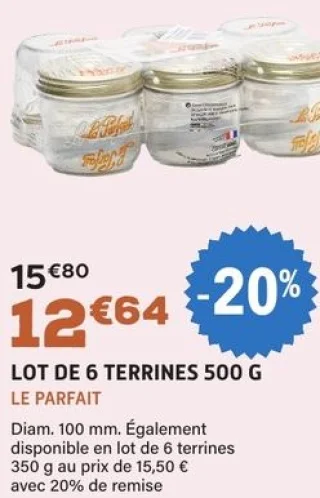 Lot de 6 terrines 500 g Le Parfait