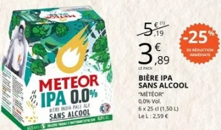 Bière IPA sans alcool Météor