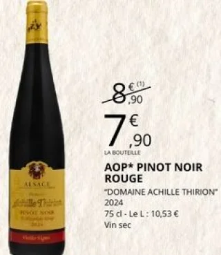 Vin rouge AOP Pinot Noir Rouge Domaine Achille Thirion
