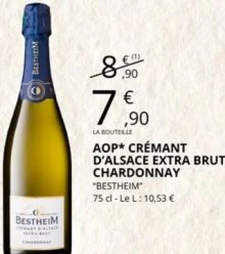 AOP Crémant d'Alsace Extra Brut Chardonnay Bestheim