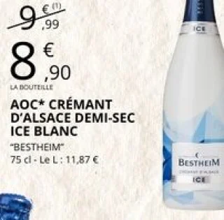 AOC Crémant d'Alsace Demi-Sec Ice Blanc Bestheim