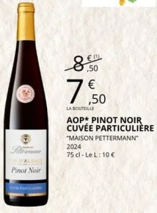 AOP* Pinot Noir Cuvée Particulière Maison Pettermann