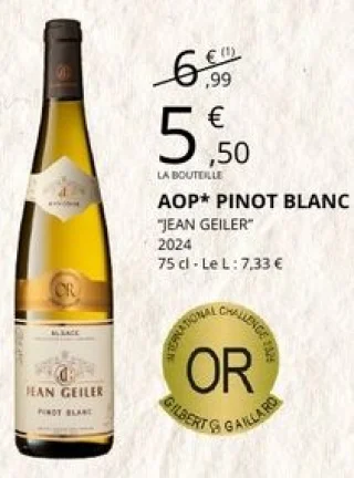 AOP Pinot Blanc Jean Geiler 2024 75 cl