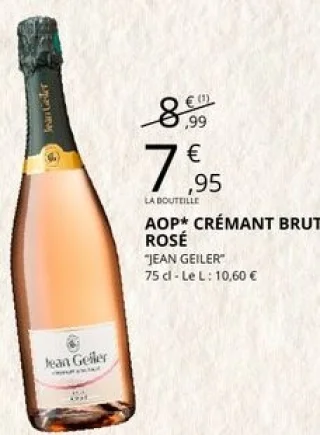 AOP Crémant Brut Rosé Jean Geiler 75 cl