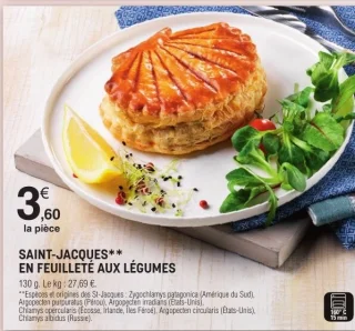 Saint-Jacques en feuilleté aux légumes