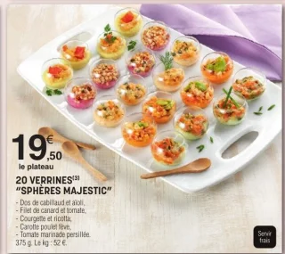 20 verrines "Sphères Majestic"