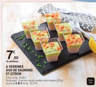 6 verrines duo de saumons et citron