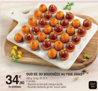Duo de 30 bouchées au foie gras