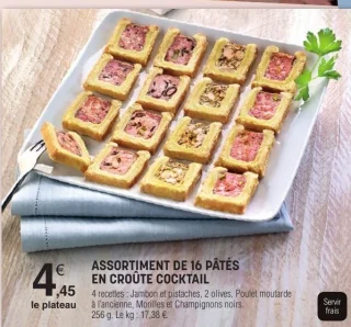 Assortiment de 16 pâtés en croûte cocktail