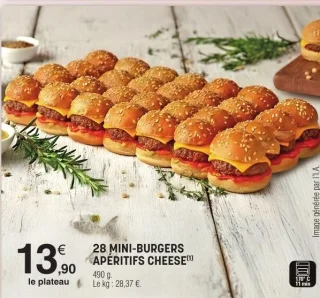 28 Mini-Burgers Apéritifs Cheese