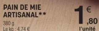Pain de mie artisanal