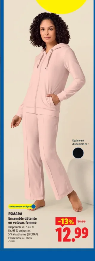 Ensemble détente en velours femme ESMARA