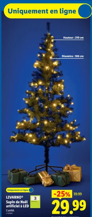 Sapin de Noël artificiel à LED LIVARNO