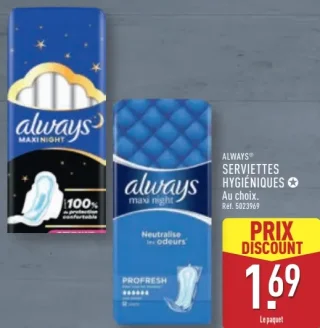 Serviettes hygiéniques Always
