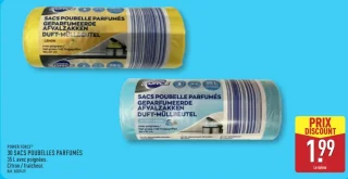 POWER FORCE 30 Sacs poubelles parfumés 35 L Citron / fraîcheur