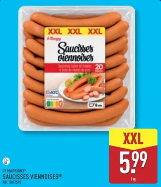 Saucisses viennoises Le Marsigny 1 kg