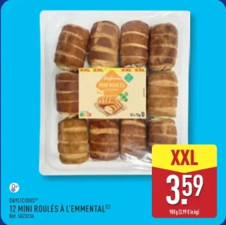 12 mini roulés à l'emmental Daylicious