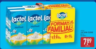 Lait demi-écrémé Lactel