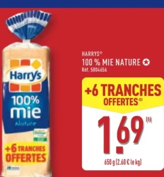 Harrys 100 % Mie Nature +6 tranches offertes