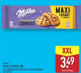 Milka Maxi Cookies Aux pépites de chocolat et cœur fondant