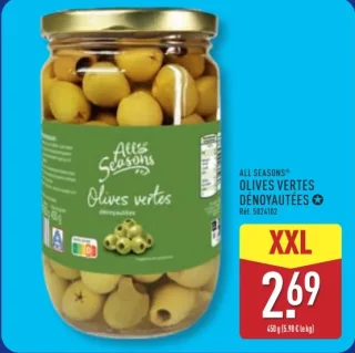 Olives vertes dénoyautées All Seasons