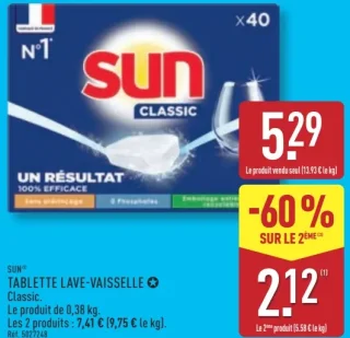 Tablette lave-vaisselle Classic Sun