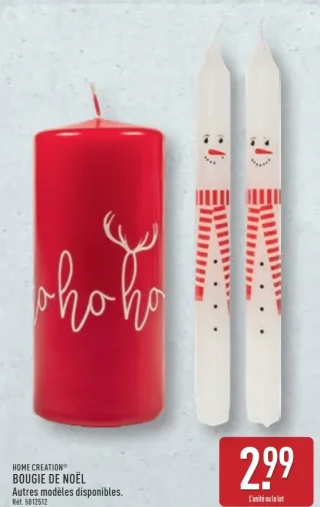 Bougie de Noël Home Creation
