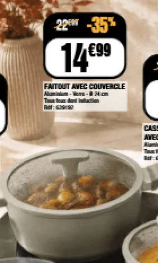 Faitout avec couvercle en aluminium